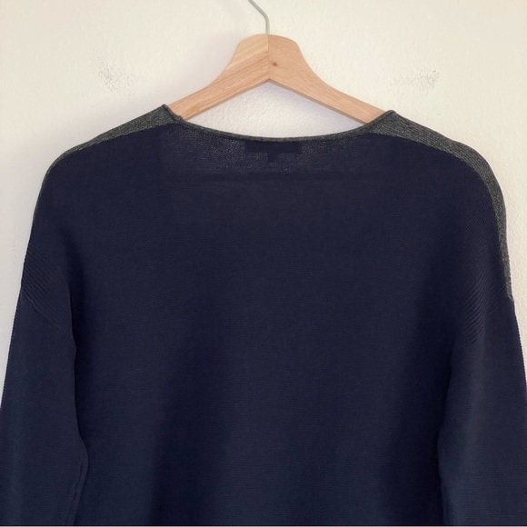 NEW Madewell Kimball Colorblock Wool Blend Pullover Sweater Grey Navy Blue Small - Picture 9 of 14